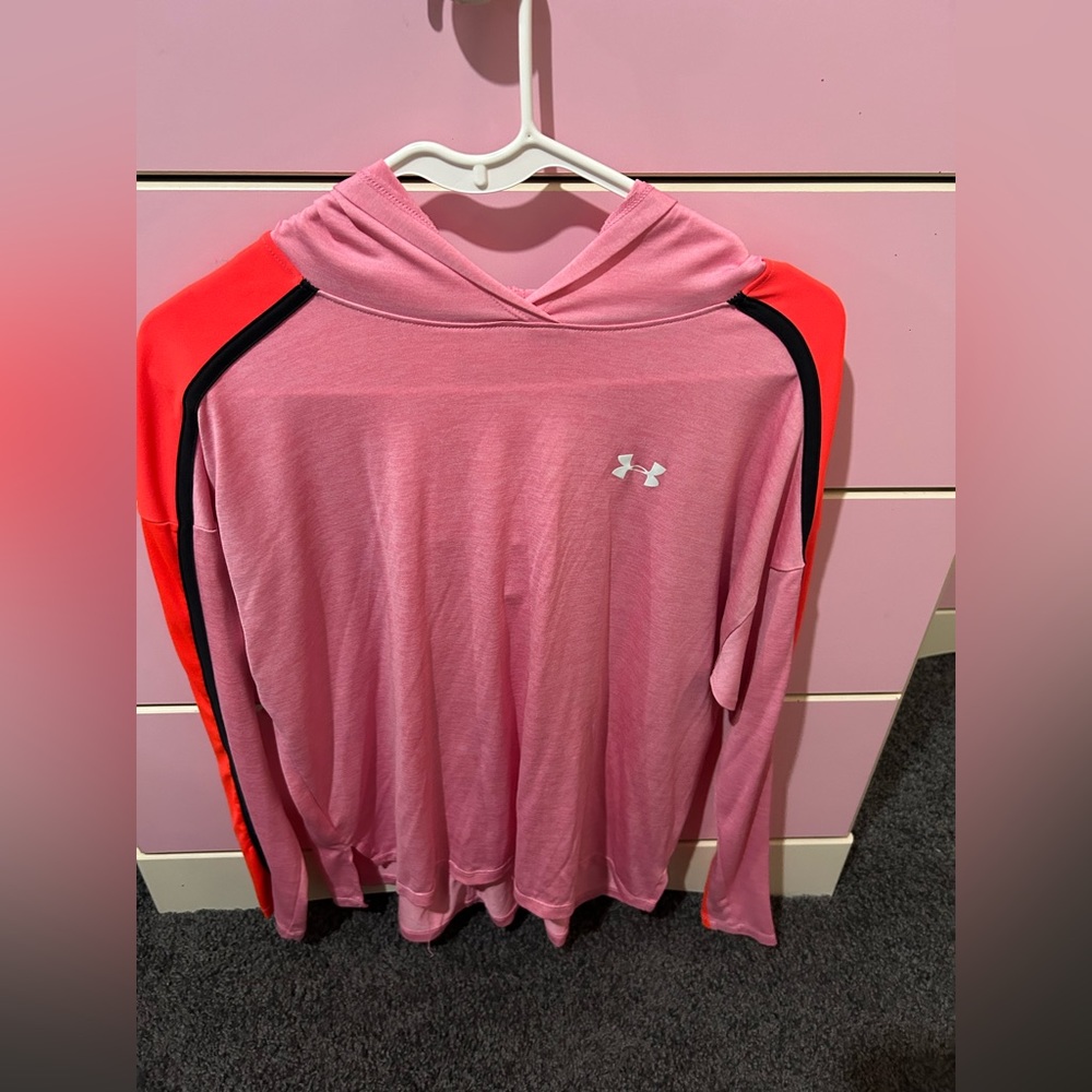Under armor thin pink hoodie